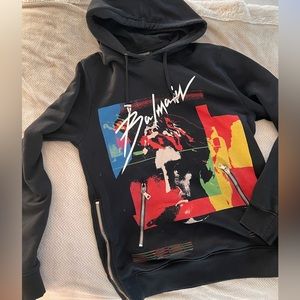 Balmain Mens zipper graphic hoodie size L